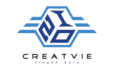 Fototapeta ZIO three letter geometrical wings logo design vector template. wordmark logo | emblem logo | monogram logo | initial letter logo | typography logo | business logo | minimalist logo | obraz