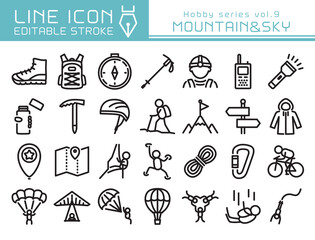 ラインアイコン　ホビーシリーズvol.9　登山・スカイダイビング