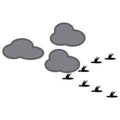 Autumn, bird migration, birds, cloud icon