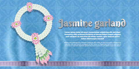 Jasmine garland placed on Thai silk volume 1