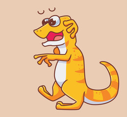 upset lizard expression. Isolated animal illustration. Flat Style Sticker Icon Premium vector
