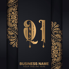 QI initial logo | initial based abstract modern minimal creative logo, vector template image. luxury logotype logo, real estate homie logo. typography logo. initials logo.