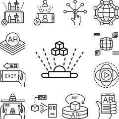 augmented reality, technology, virtual reality icon in a collection with other items