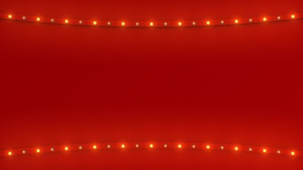 Frame and gold light polygon style on white background. 3d rendering