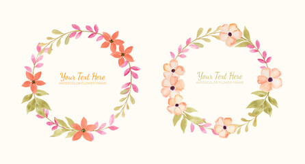 Manual painted of flower watercolor as background frame.