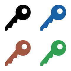 Key vector icon on white background
