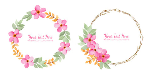 Manual painted of flower watercolor as background frame.