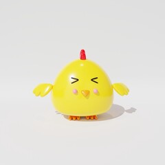 3d rendering of cute chicken
