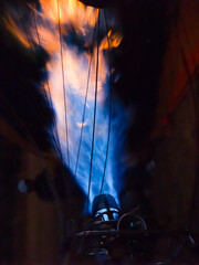 Hot gas flame from propulsion burner for hot air balloon