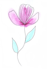 Watercolor. Flower, art decoration, sketch. Illustration hand drawn modern