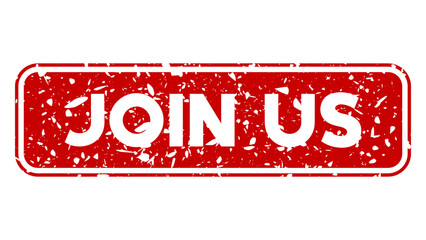 Simple vintage rubber stamp with Join Us text.