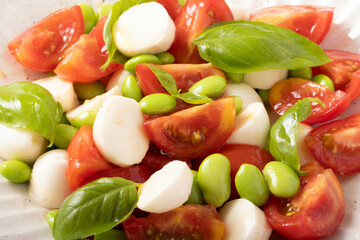 枝豆のサラダ　(トマト・チーズ・バジル)