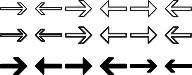 Set arrow icon vector illustration on white background