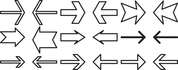 Set arrow icon vector illustration on white background