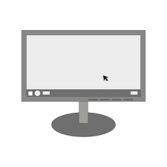 Desktop monitor computer. Digital space. Vector illustration. stock image.