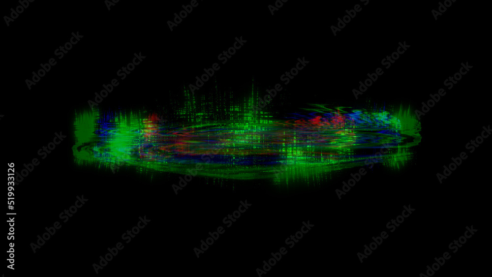 Poster cybernetical effect for your artworks - random chromatic displacement, isolated - object 3d renderin