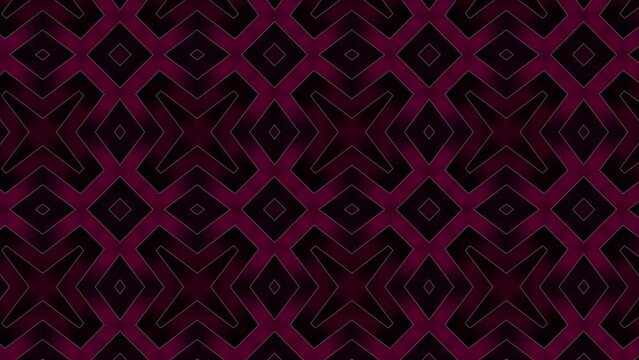 Diamond crystal and square pattern with cannon pink dark colors repeating arabesque background sliding animation.