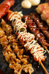 various skewers, Grilled chicken skewers
