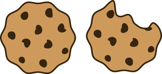 Chocolate Chip Cookie Digital Art Clip
