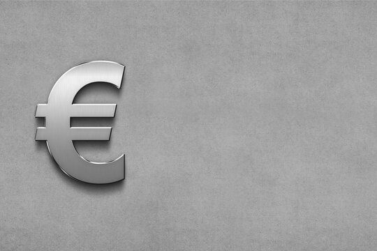 euro symbol on a gray concrete wall background.
3D render euro currency sign.
euro symbol.
3D embossed money of Thailand.
