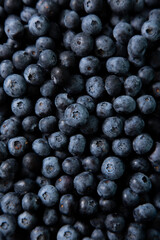 Top view of blueberries background