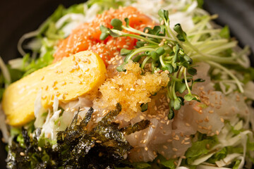 Flying Fish Roe Salmon rice Bowl