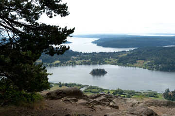 Aerial views of Pacific Northwest from Mount Erie trailhead -1