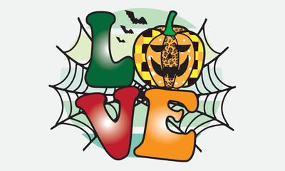 Love Halloween Sublimation T-Shirt Design