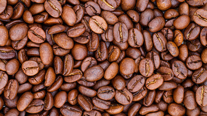 Roasted coffee beans for background