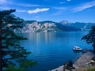 lake and mountains