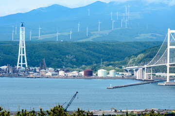 北海道　室蘭の港
