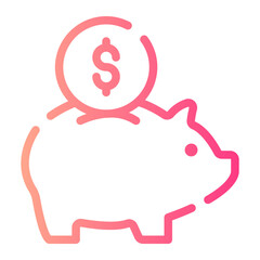 piggy bank gradient icon