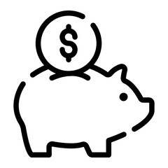piggy bank line icon