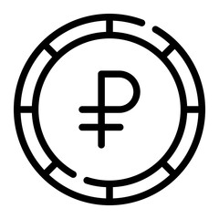 ruble line icon