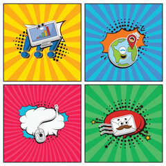 Hand drawn flat trendy cartoon elements collection Work from home