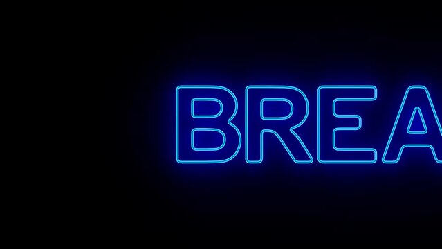 neon breaking news on dark background. 3D render