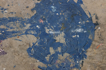 blue paint on concrete wall