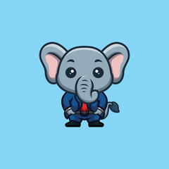 Elephant Business Cute Creative Kawaii Cartoon Mascot Logo