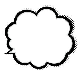 シンプルでポップなもくもく雲ふきだし