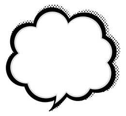 シンプルでポップなもくもく雲ふきだし