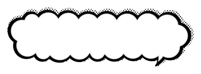 シンプルでポップなもくもく雲ふきだし　横長