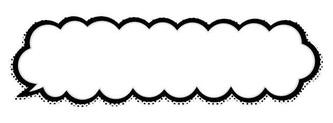 シンプルでポップなもくもく雲ふきだし　横長
