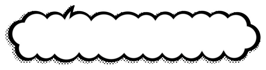 シンプルでポップなもくもく雲ふきだし　横長