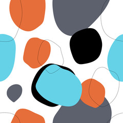 Artistic organic seamless pattern with circles