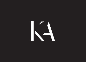 KA creative modern monogram minimalist logo design