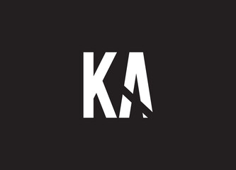 KA creative modern monogram minimalist logo design - obrazy, fototapety, plakaty