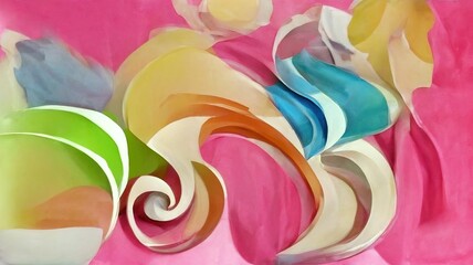Abstract wavy design with soft smooth whorls, gradients and blur effects.