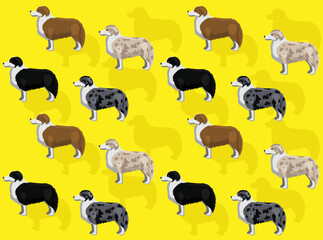 Coloring Variations Border Collie Seamless Wallpaper Background