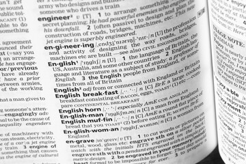 Dictionary definition of English