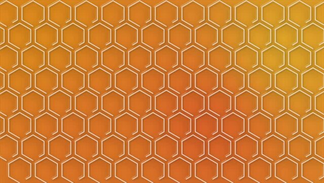 Orange honeycomb pattern background. Seamless loop